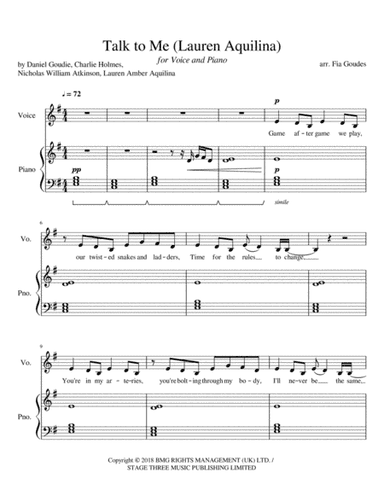 Talk To Me (arr. Fia Goudes)