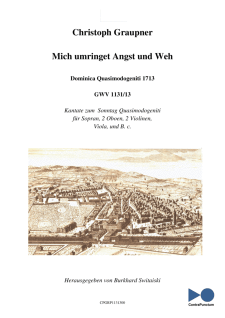 Graupner Christoph Cantata Mich umringet Angst und Weh GWV 1131/13 (arr. Dr. Burkhard Switaiski)