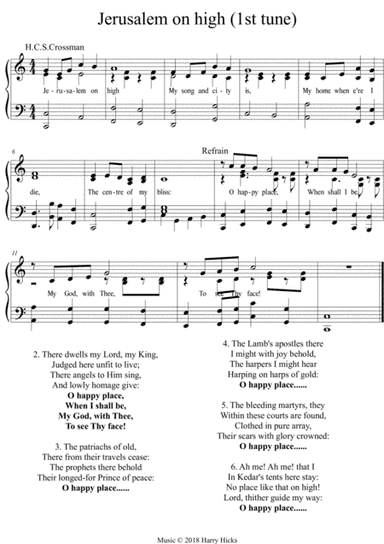 Jerusalem on high. A new tune to a wonderful old hymn.