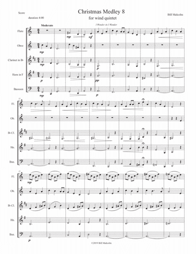 Christmas Medley 8 for wind quintet (arr. Bill Malcolm)