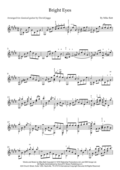 Bright Eyes (arr. David Jaggs)