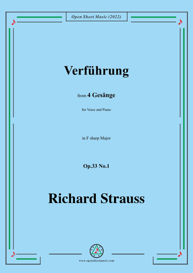 Richard Strauss-Verführung,in F sharp Major,Op.33 No.1 (arr. OSM Press)