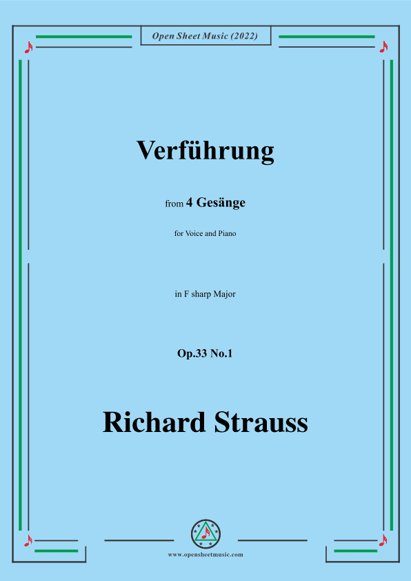 Richard Strauss-Verführung,in F sharp Major,Op.33 No.1 (arr. OSM Press)