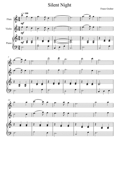 Franz Gruber - Silent Night (Flute and Violin Duet) (arr. André Laitano)