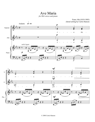 Ave Maria (SSA) (arr. Curtis Hanson)