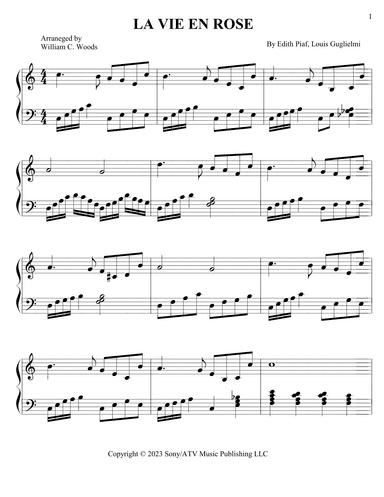 La Vie En Rose (arr. William C. Woods)