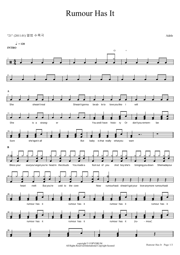 Rumour Has It (arr. COPYDRUM)