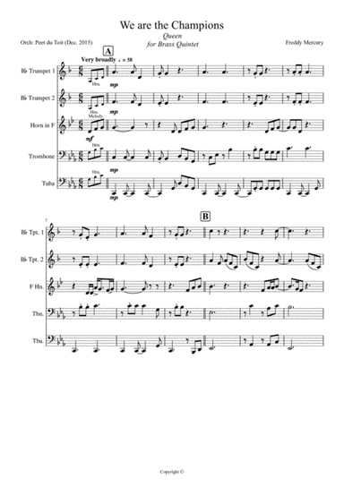 We Are The Champions (arr. Peet du Toit)