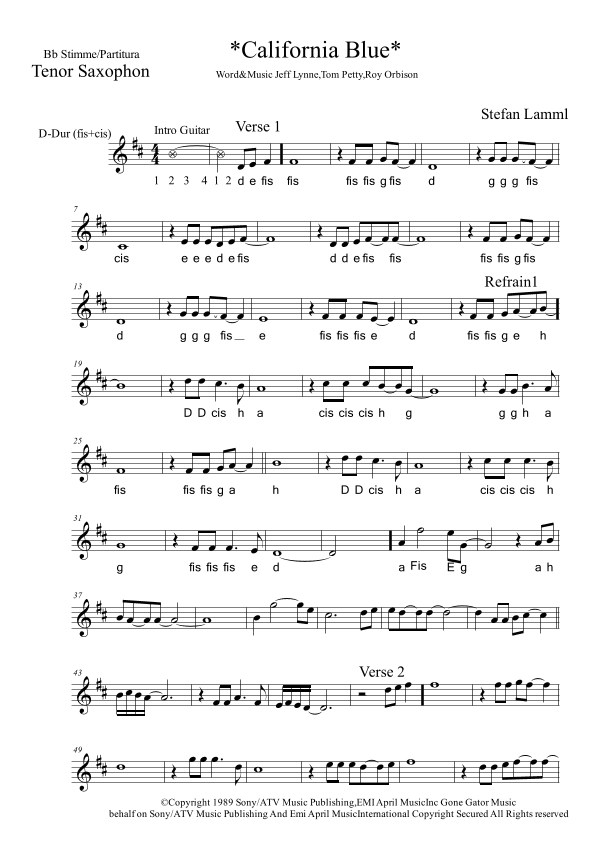 California Blue (arr. Stefan Lamml)