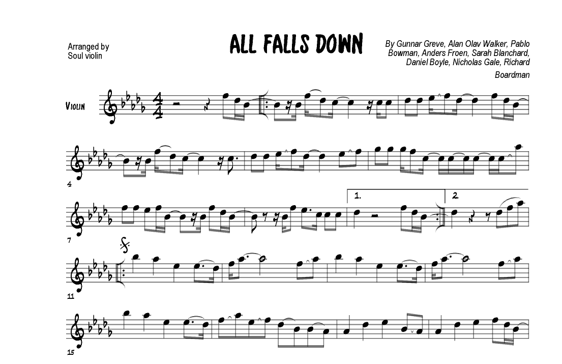 All Falls Down (arr. Soul Violin)