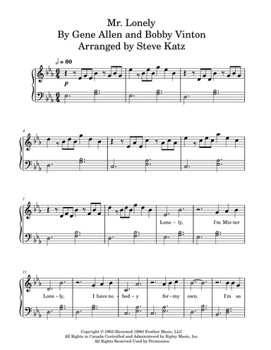 Mr. Lonely (arr. Steve Katz)