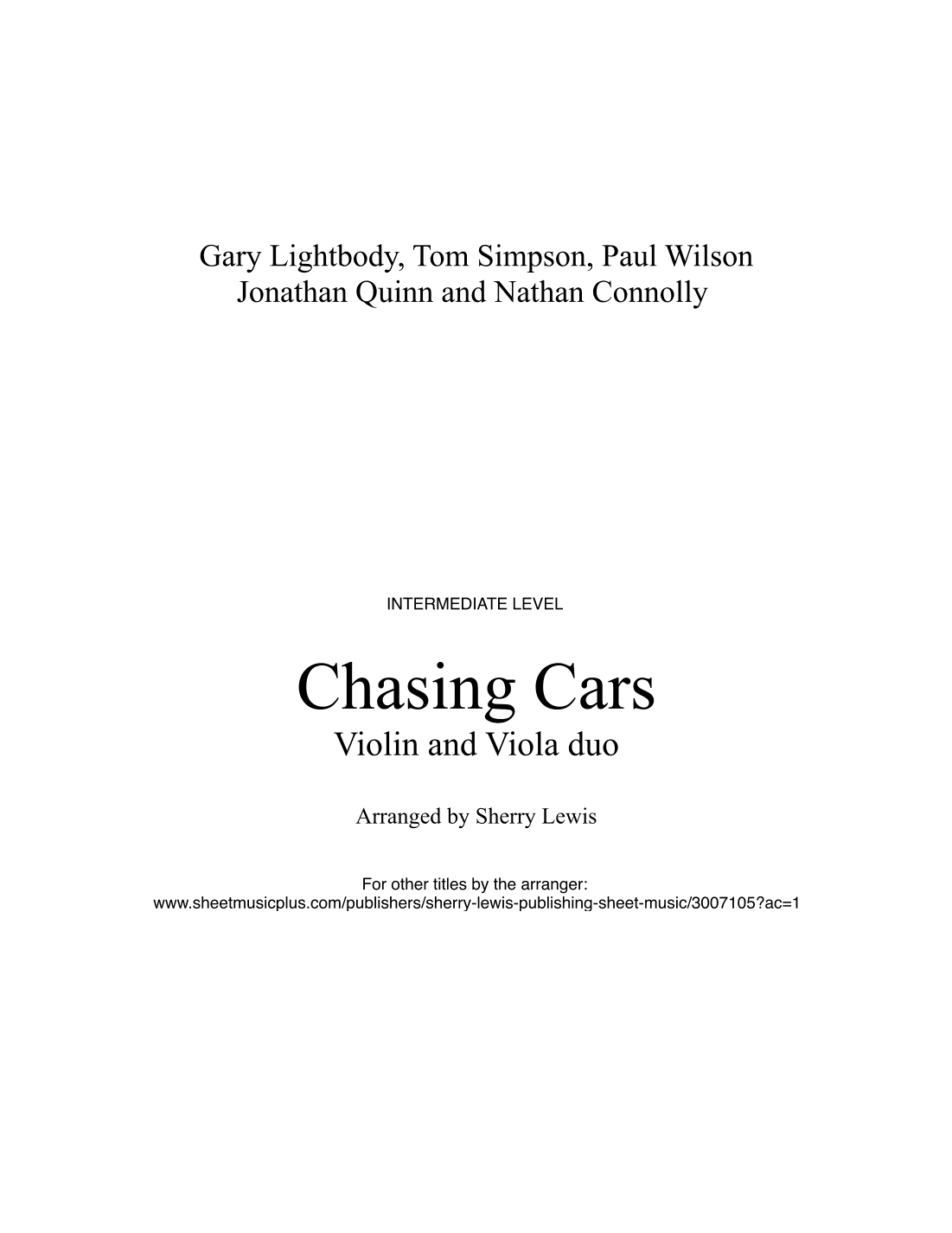 Chasing Cars (arr. Sherry Lewis)