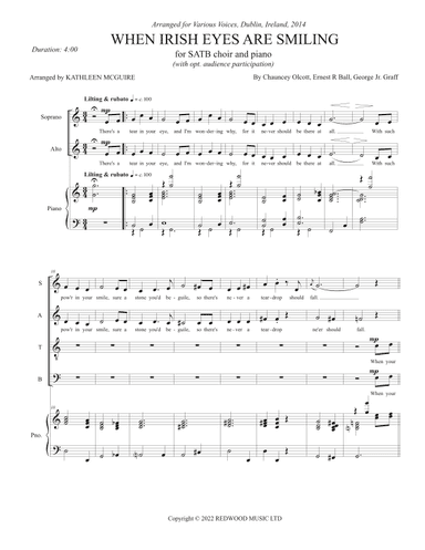 When Irish Eyes Are Smiling (arr. Kathleen McGuire)