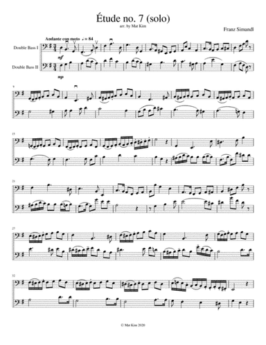 Franz Simandl Étude no. 7 in G Major (Andante con moto) for Two Double Basses (arr. M. Kim)