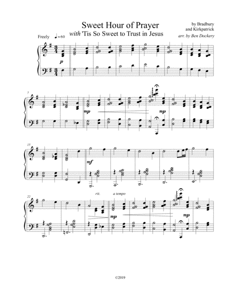Sweet Hour of Prayer (with 'Tis So Sweet To Trust in Jesus) (arr. Ben Dockery)
