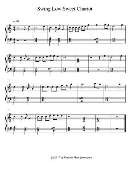 Swing Low Sweet Chariot (arr. Karama Neal)