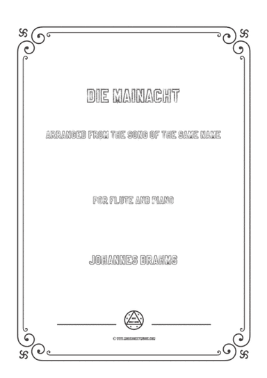Brahms-Die Mainacht,for Flute and Piano (arr. MSM)