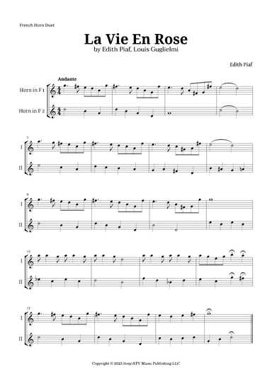 La Vie En Rose (arr. Langanho)