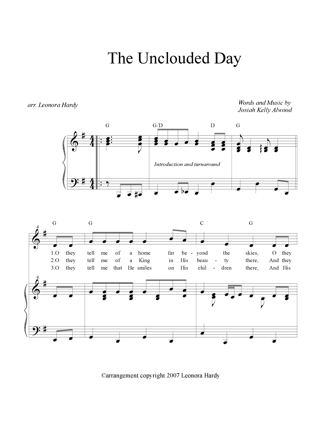 The Unclouded Day (arr. Leonora Hardy)