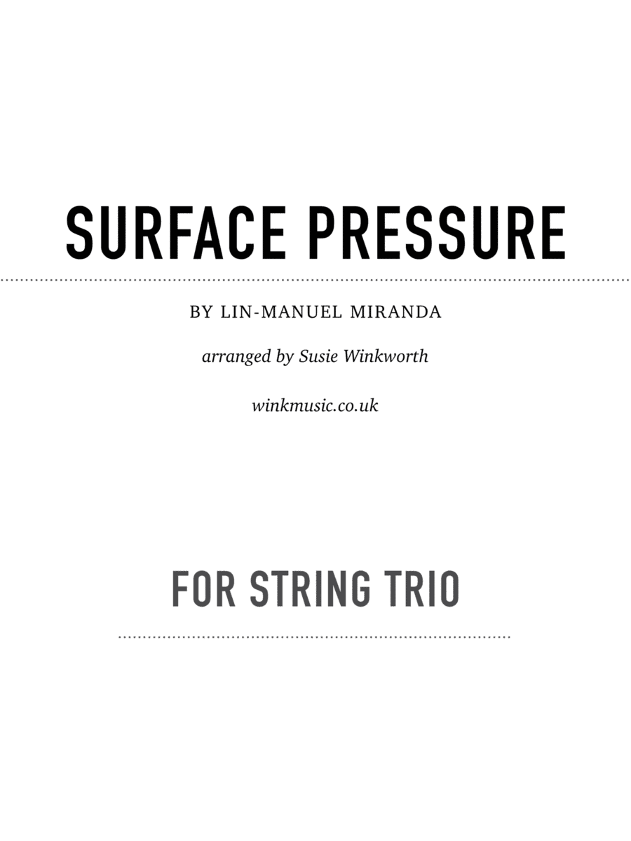 Surface Pressure (arr. Susie Winkworth winkmusic.co.uk)