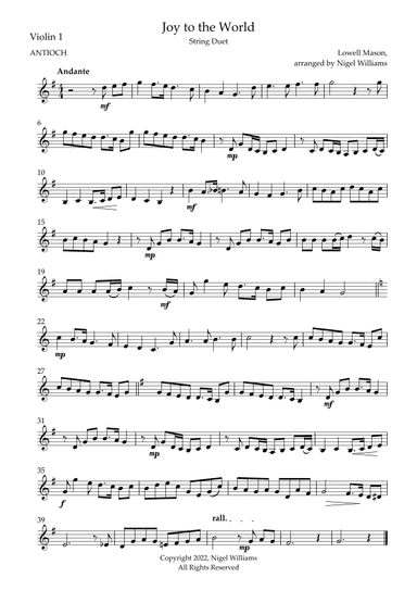 Joy to the World (arr. Nigel Williams)