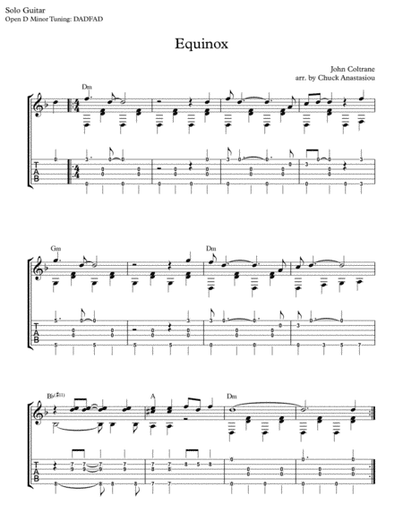 Equinox (arr. CMA School Of Guitar)