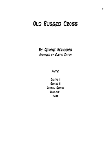 Old Rugged Cross for Guitar Group (arr. Curtis Tipton)