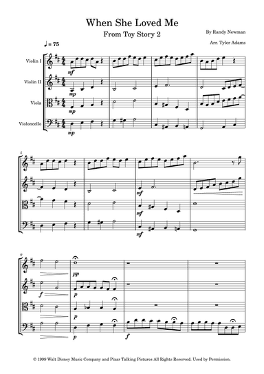 When She Loved Me (arr. Tyler Adams)