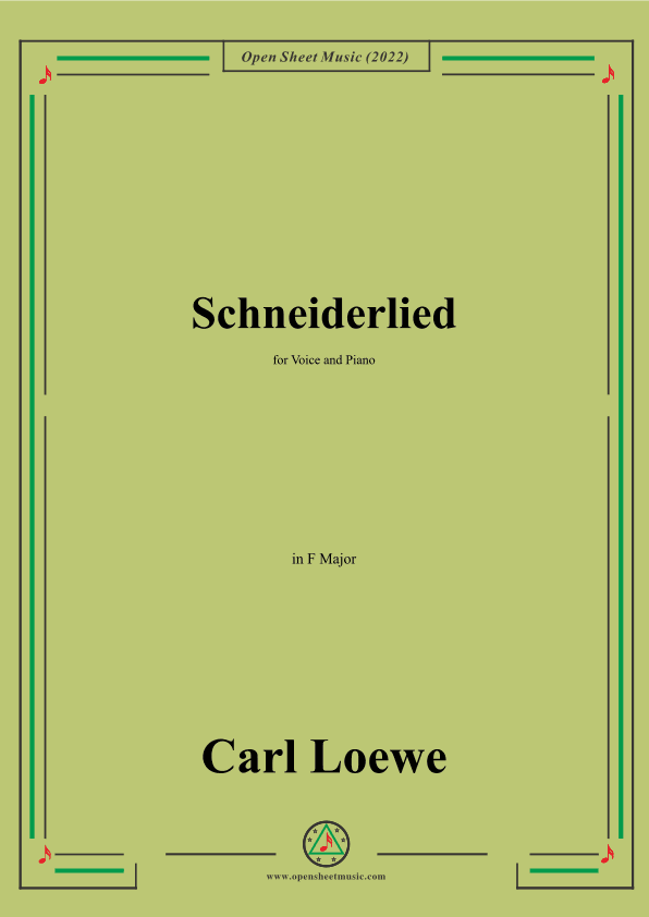 Loewe-Schneiderlied,in F Major,for Voice and Piano (arr. OSM Press)
