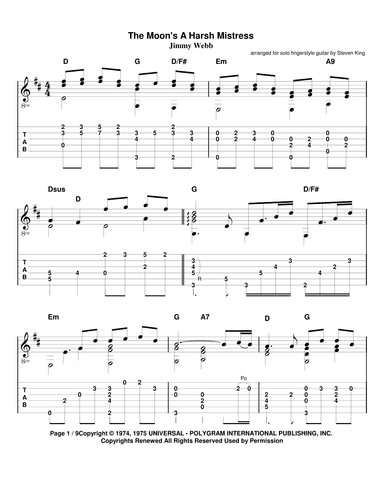 The Moon Is A Harsh Mistress (arr. Steven King)