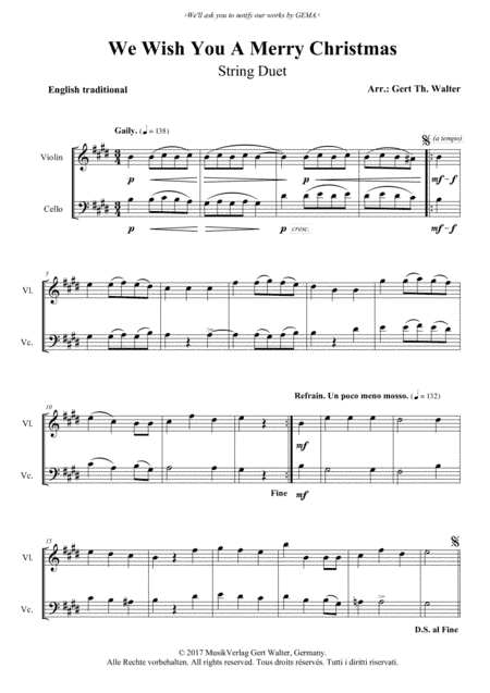 We Wish You A Merry Christmas (arr. Gert Th. Walter)