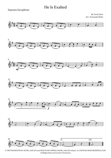 He Is Exalted (arr. Fernando Britto)