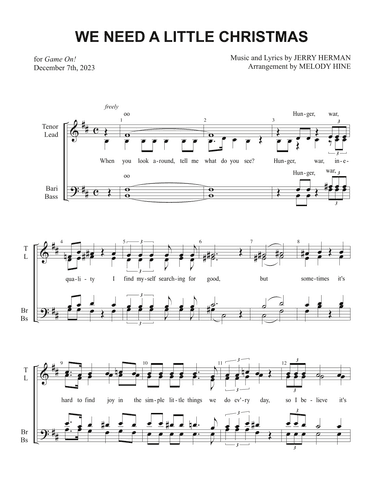 We Need A Little Christmas (arr. Melody Hine)