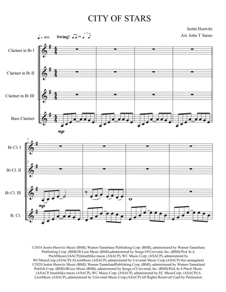City Of Stars (arr. John T Sarno)