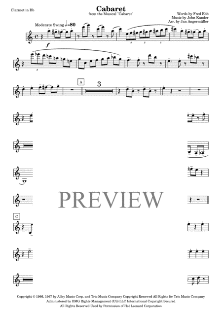 Cabaret (arr. Jan Angermüller)