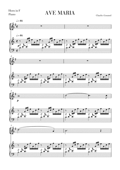 Ave Maria for Horn in F (arr. Cadenza Editions)