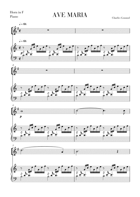 Ave Maria for Horn in F (arr. Cadenza Editions)