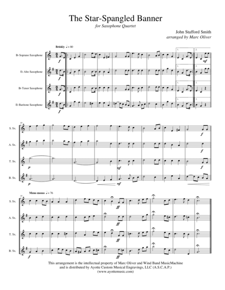 The Star Spangled Banner (arr. Marc Oliver)