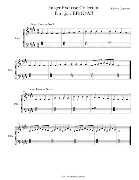Finger Exercise Collection (24 exercises in E major)