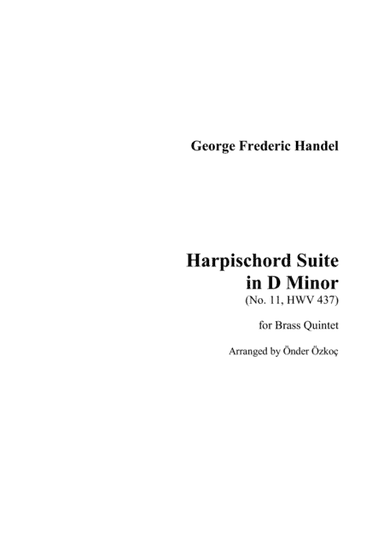 Harpischord Suite in D minor - No. 11, HWV 437 (arr. Onder Ozkoc)