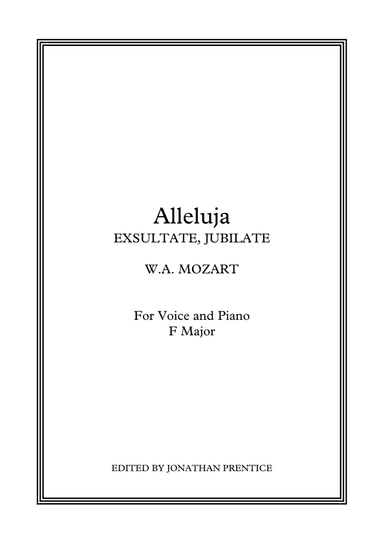 Alleluja - Exsultate jubilate (F Major) (arr. Jonathan Prentice)