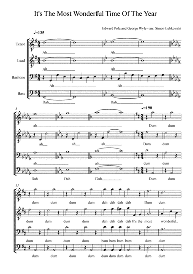 It's The Most Wonderful Time Of The Year (arr. Simon Lubkowski)