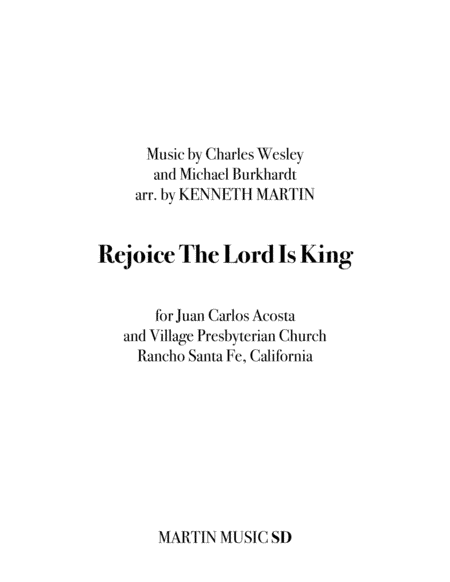 Rejoice The Lord Is King (arr. Kenneth Martin)