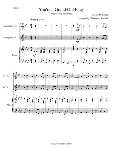 You're a Grand Old Flag (Trumpet Duet and Piano) (arr. Christopher Kalstad)