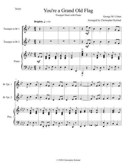 You're a Grand Old Flag (Trumpet Duet and Piano) (arr. Christopher Kalstad)