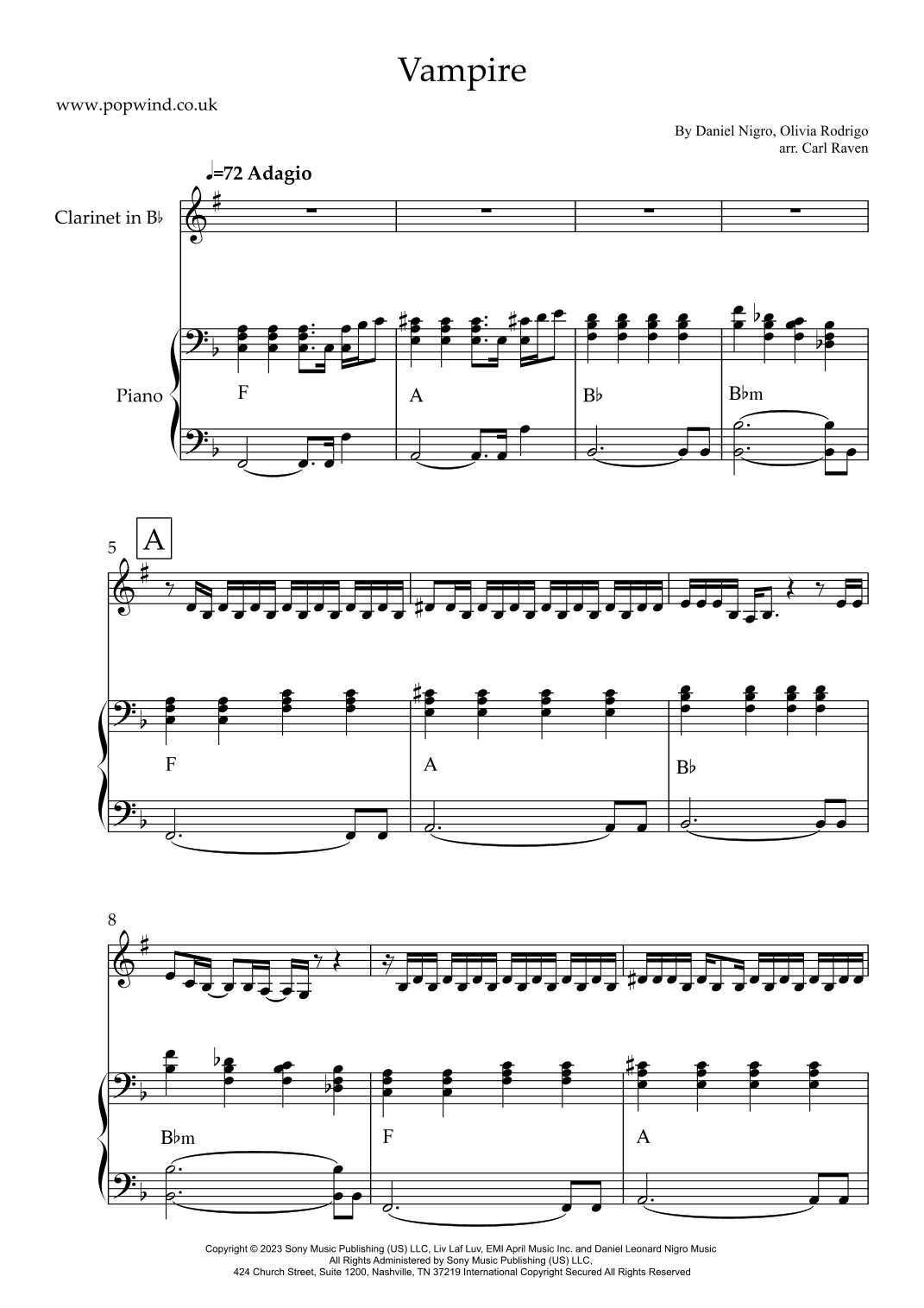 Vampire (arr. Carl Raven)