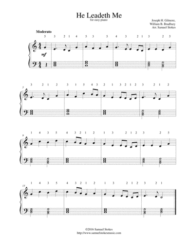 He Leadeth Me - for easy piano (arr. Samuel Stokes)