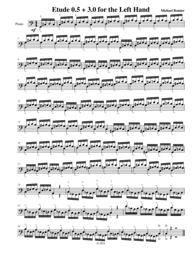 Etude 0.5 + 3.0 for the Left Hand Alone, from 25 Etudes using Symmetry, Mirroring and Intervals