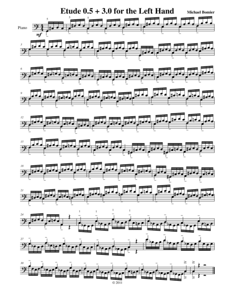 Etude 0.5 + 3.0 for the Left Hand Alone, from 25 Etudes using Symmetry, Mirroring and Intervals