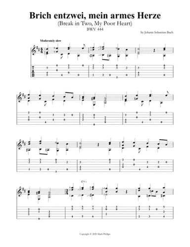 Brich entzwei, mein armes Herze (Break in Two, My Poor Heart) BWV 444 (arr. Mark Phillips)
